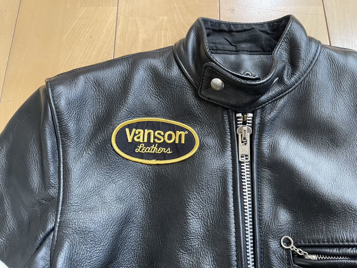 VANSON バンソン シングルライダース レザージャケット 38 USED 美品_画像5