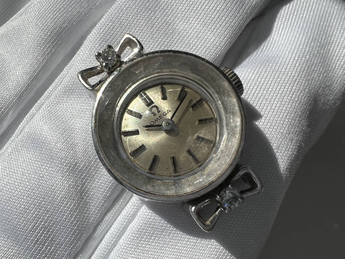 全商品オープニング価格 OMEGA プラチナpt950 カットガラス 手巻き時計