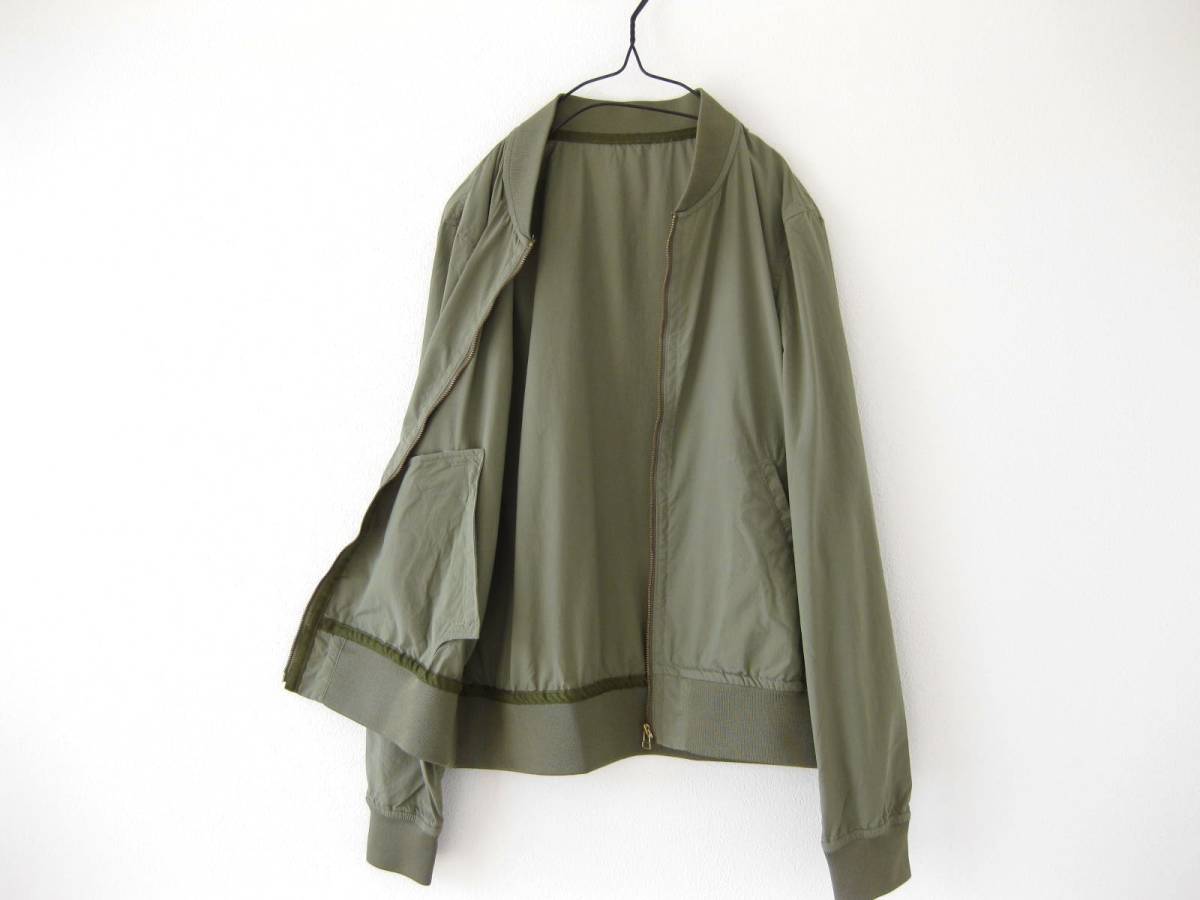 ☆ユナイテッドアローズ☆ブルゾン☆薄手☆ショート丈☆38(M)☆カーキ☆ZIPデザイン☆ジャケット☆green label☆UNITED ARROWS_画像3