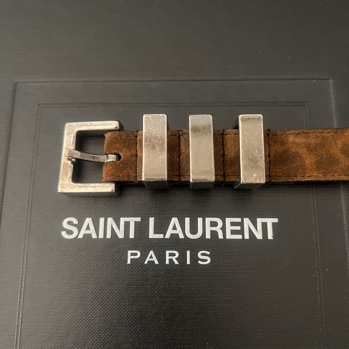 SAINT LAURENT PARIS by Hedi Slimane レオパード 3連ベルト ナロー