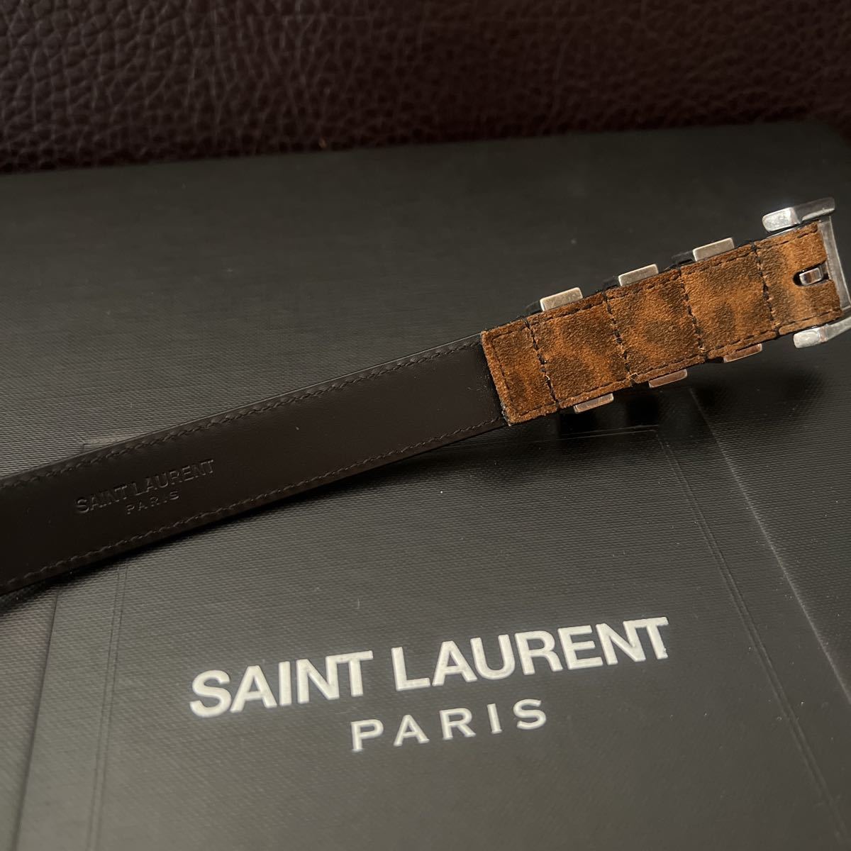 SAINT LAURENT PARIS by Hedi Slimane レオパード 3連ベルト ナロー