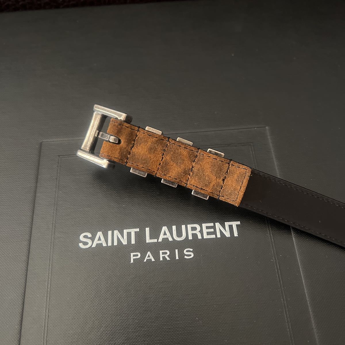 SAINT LAURENT PARIS by Hedi Slimane レオパード 3連ベルト ナロー