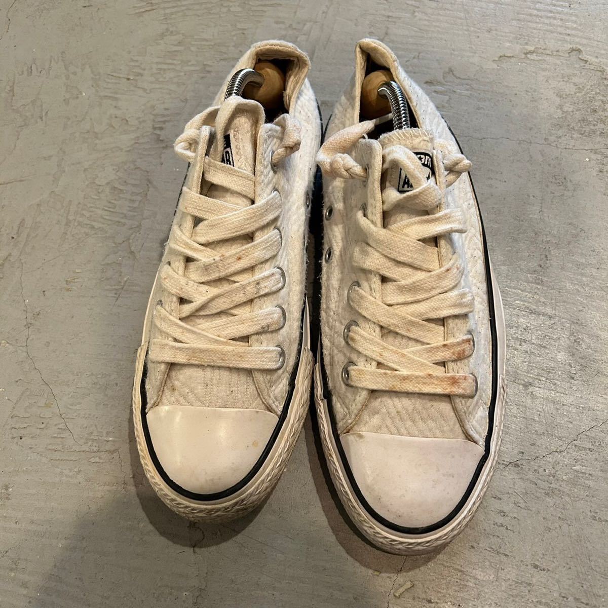 コンバース オールスター CONVERSE ALL STAR キャンバス US8 24.5cm ローカット 白 ホワイト ビンテージ 90s 00s USA古着 チャックテイラー_画像2