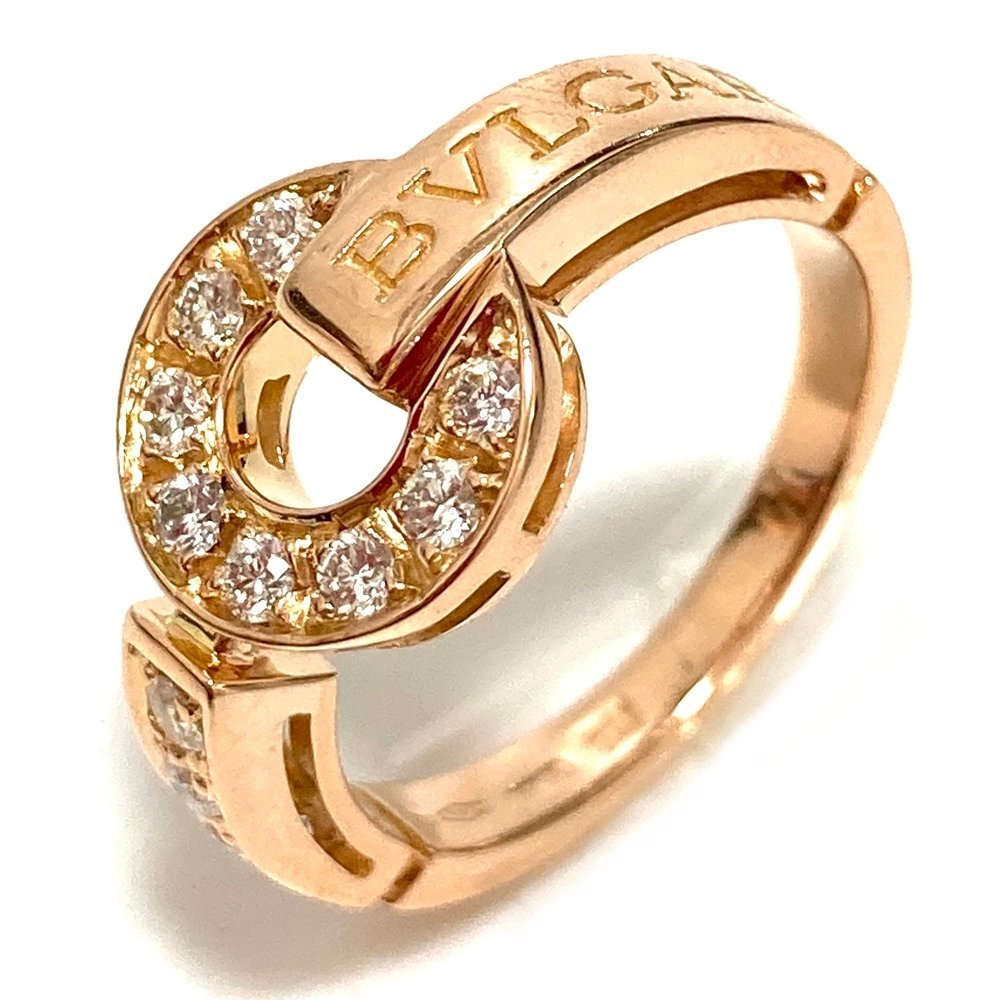 ブルガリ BVLGARI ブルガリブルガリ リング 磨き済み 750 PG ピンクゴールド ダイヤ装飾 8.5号 4.7ｇ 指輪  かんてい局亀有店10466