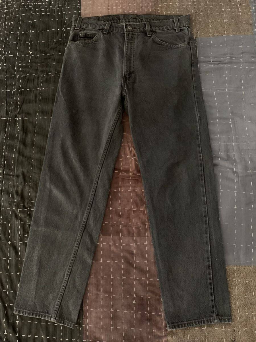 のリーバイ】 80s W36 89年製 levi's 505 ブラック 先染め vintage