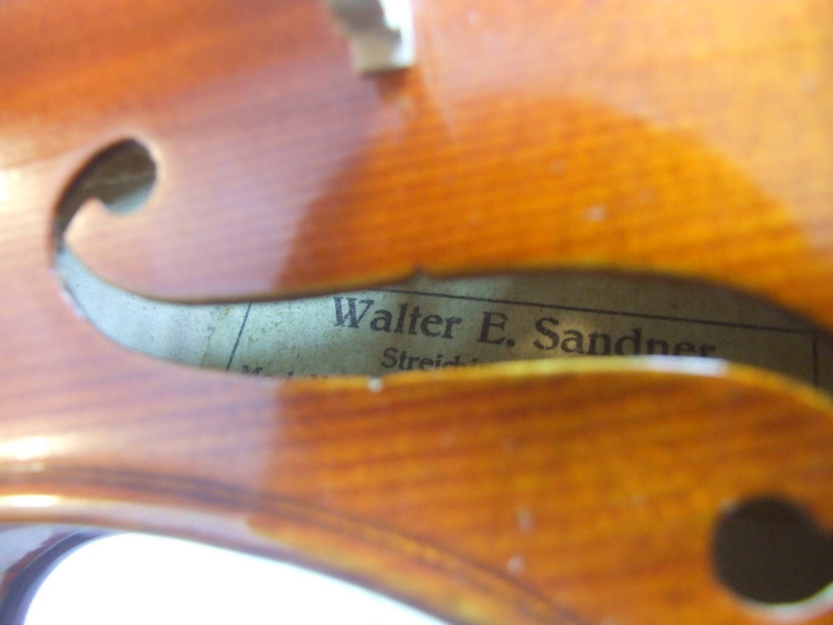 メンテ済 ドイツ製 WALTER E.SANDNER No 40A 1994年 分数 3/4 ワルター ザンドナー バイオリン アルシェ弓 虎杢 ドミナント コンクール等_画像7