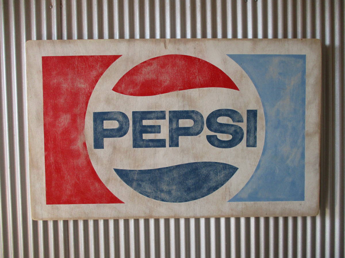 ビンテージサイン木製看板 PEPSI検)ペプシコーラアドバタイジング企業