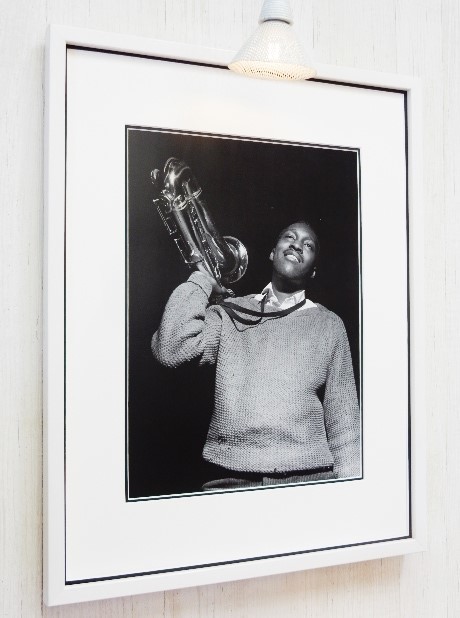 ハンク・モブレー/Soul Station Recording session Photo 1960/アート ピクチャー 額装品/Hank Mobley/ビンテージ・ジャズ/モノクロ 写真_画像4