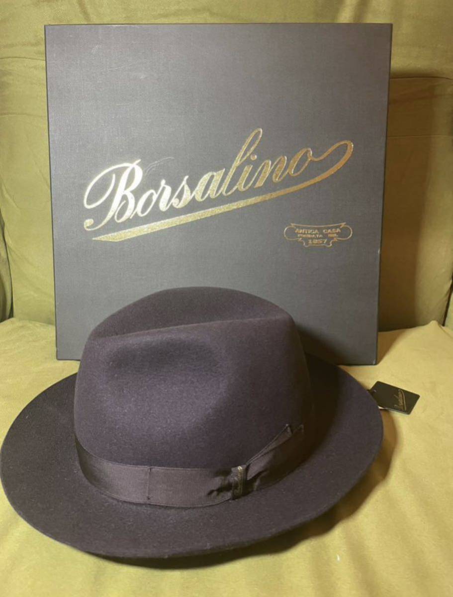 ルカリ 未使用 イタリア製 Borsalino ボルサリーノ 女性用 フェドーラ