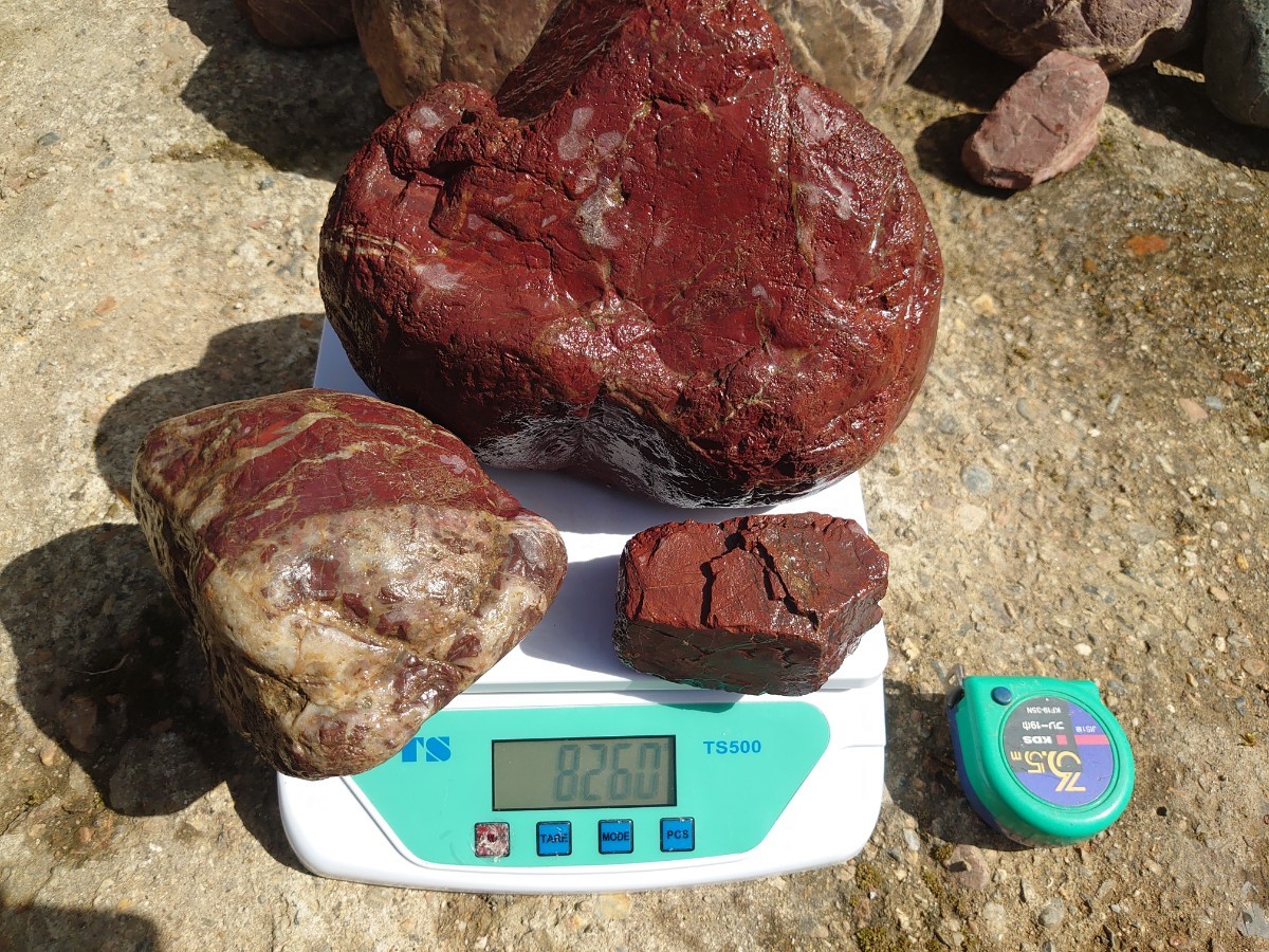 買取売値 京都府産 赤石 13個 約25kg 庭石 観賞石 日本庭園 水石