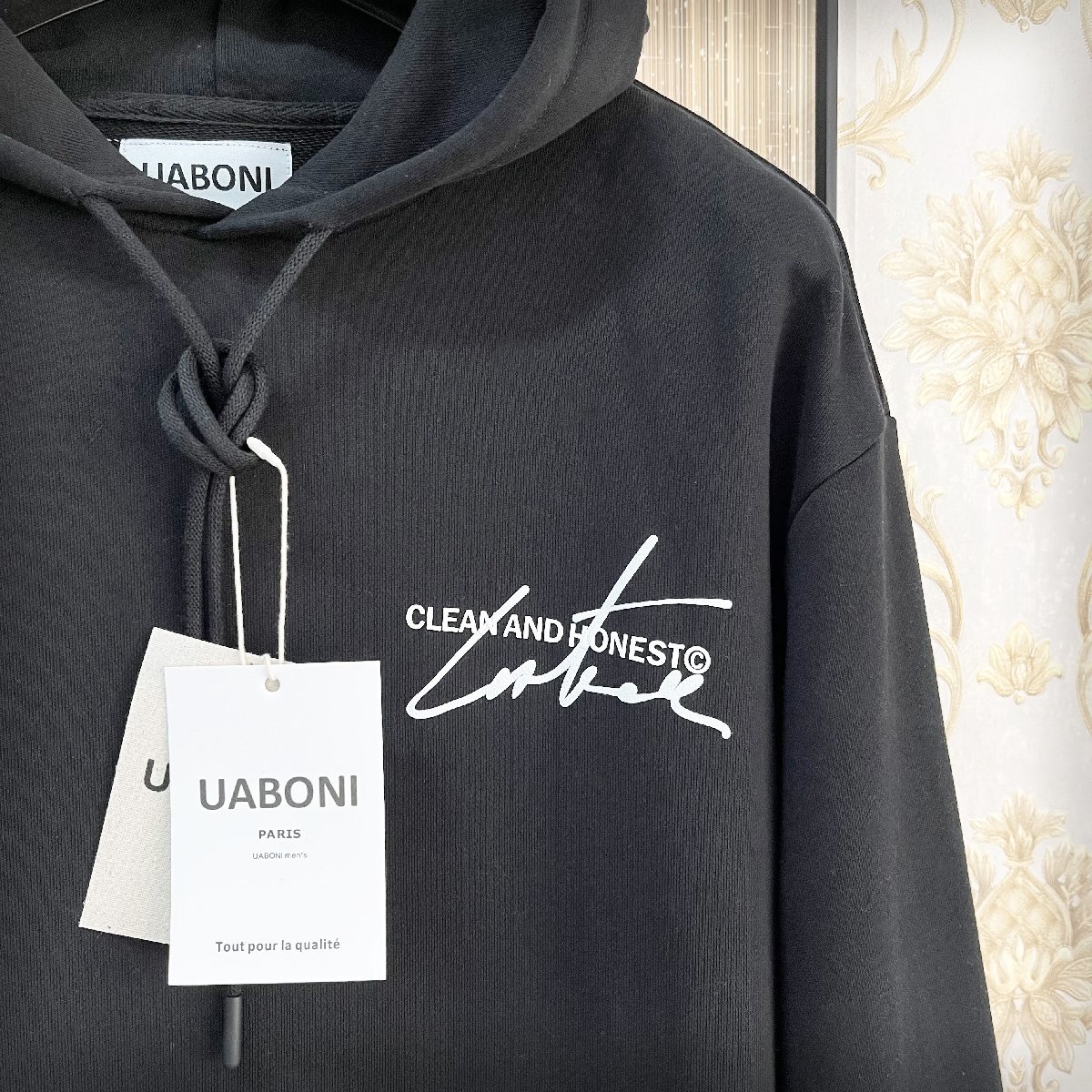 最高級EU製＆定価4万◆UABONI*Paris*パーカー*ユアボニ*パリ発◆コットン100％ シンプル 上質 トレーナー プルオーバー XL/50サイズ_画像5