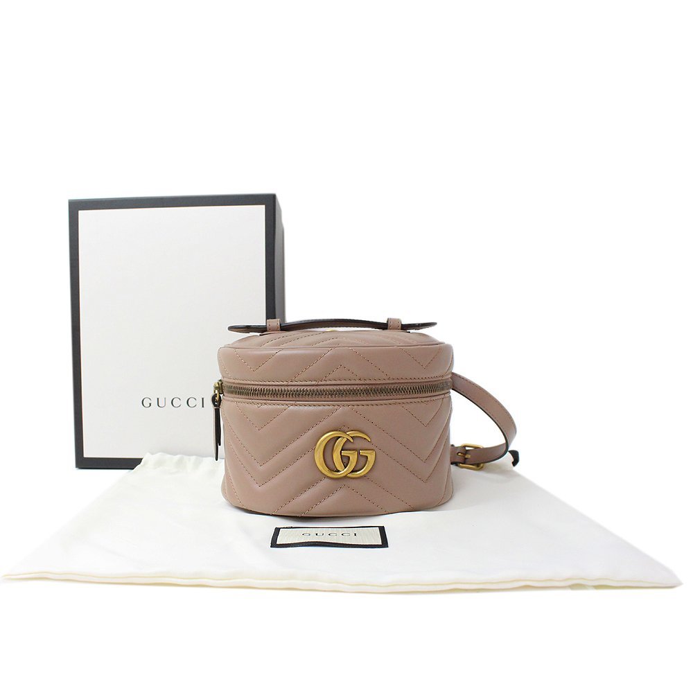 新品・未使用品) グッチ GUCCI キルティングレザー GGマーモント ミニ