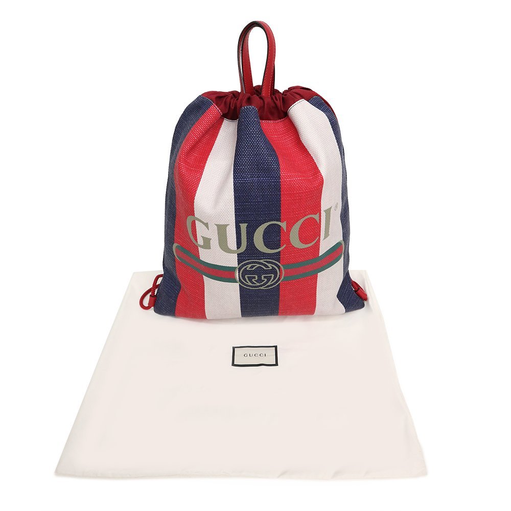 新品・未使用品)グッチ GUCCI キャンバス ドローストリングバック