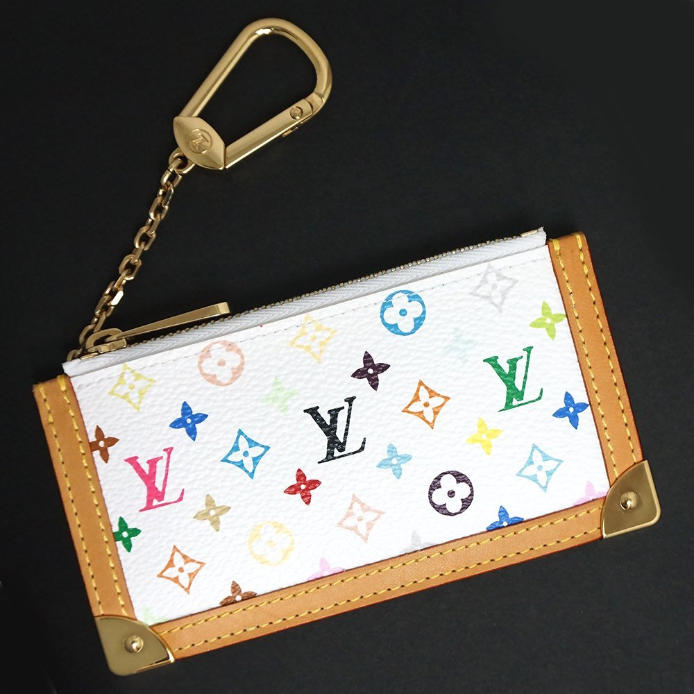 未使用 展示品)ルイ ヴィトン LOUIS VUITTON モノグラムマルチカラー ポシェット クレ コインケース 小銭入れ ブロン ホワイト M92655 正規品 ルイ・ヴィトン モノグラム マルチカラー ポシェットクレ コインケース