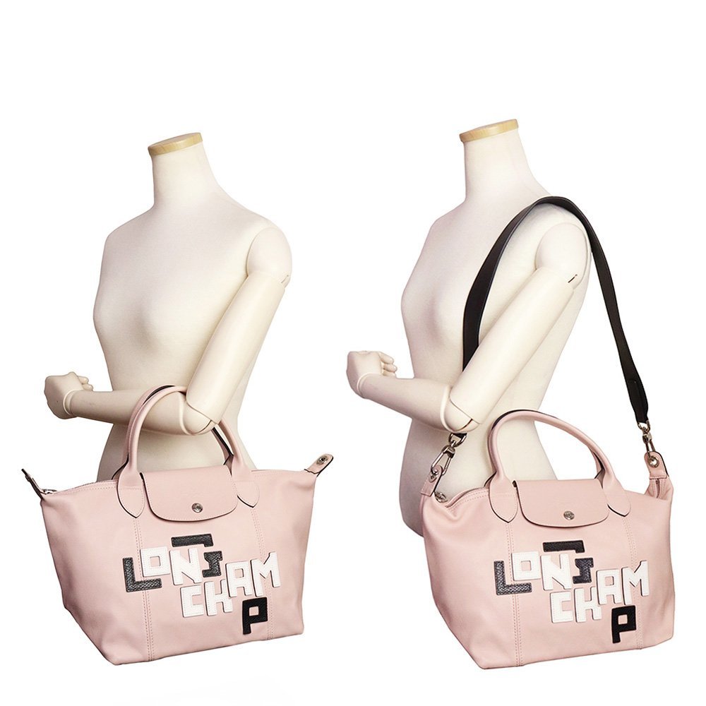 （未使用　展示品）ロンシャン Longchamp ル プリアージュ キュイール ロゴ 2WAY ハンドバッグ トートバッグ レザー ピンク 1512755_画像8