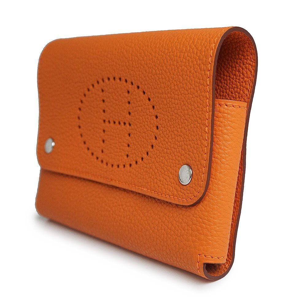 未使用 展示品)エルメス HERMES エテュイ カルト GM エブリン Hロゴ
