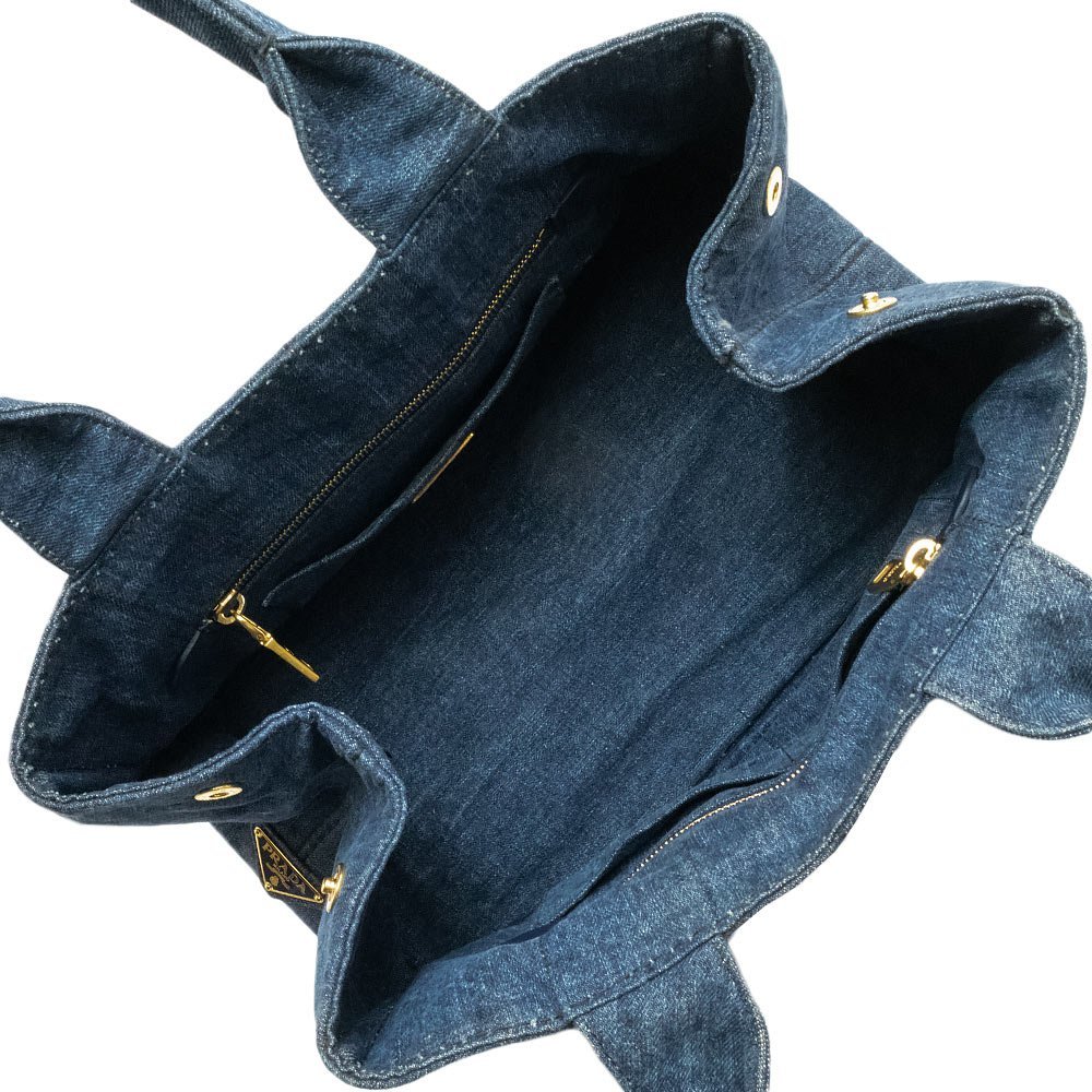 大人気新品 PRADA - プラダ トートバッグ カナパ デニム AVIO ブルー青