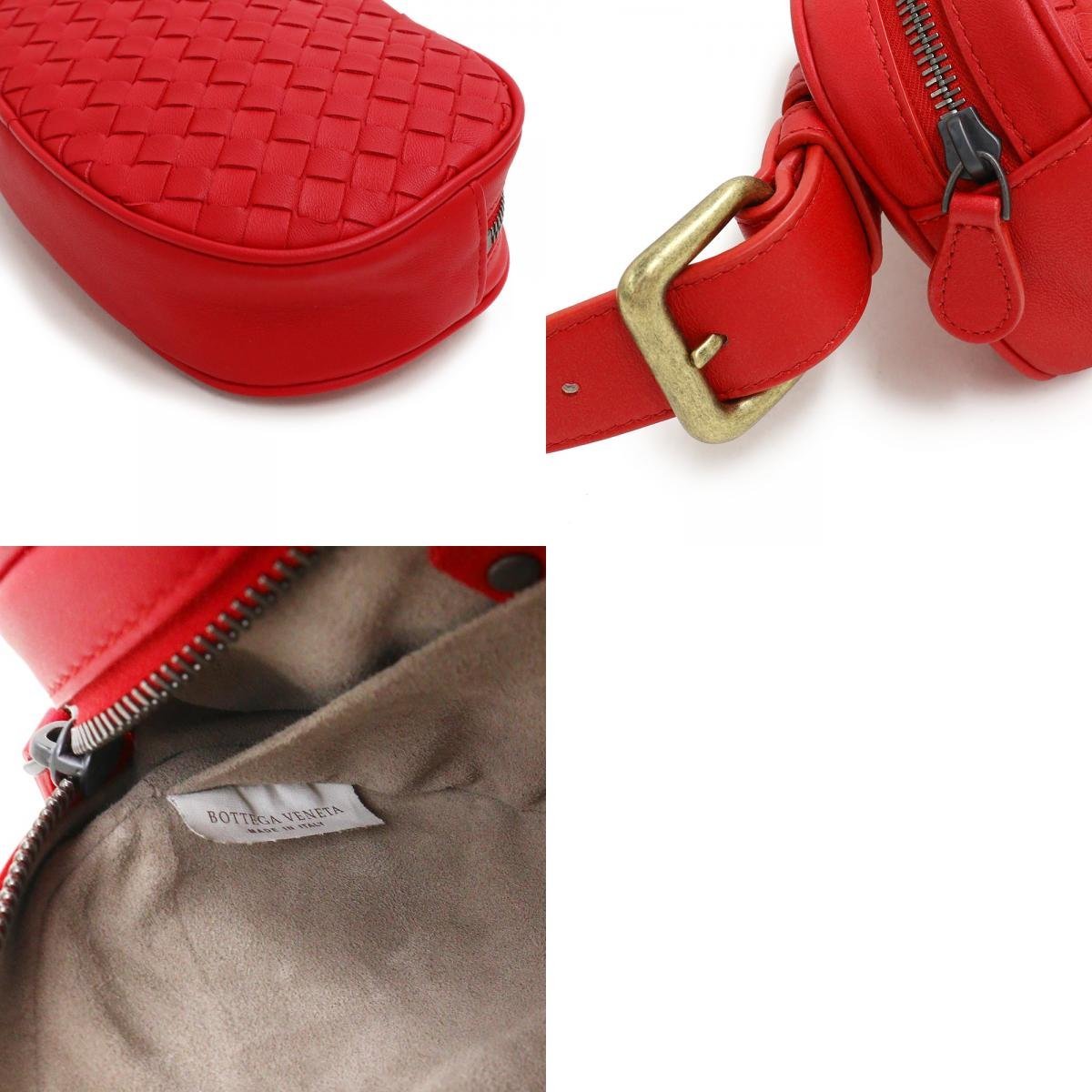 新品・未使用品)ボッテガヴェネタ BOTTEGA VENETA 赤 ウエストポーチ
