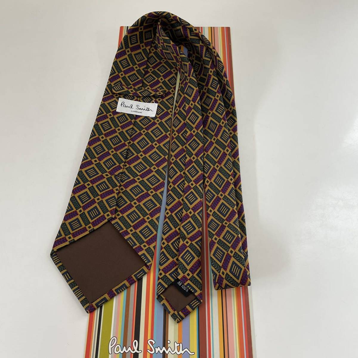 Paul Smith（ポールスミス） 緑黄色チェックネクタイ_画像6