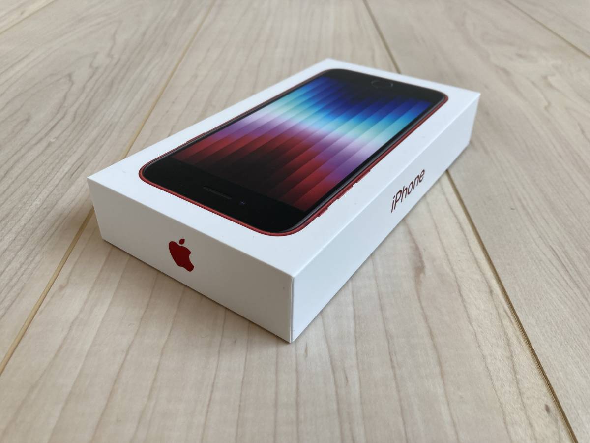 未開封 新品 未使用 iPhone se3 64GB Red au SIMフリー 残債なし 赤