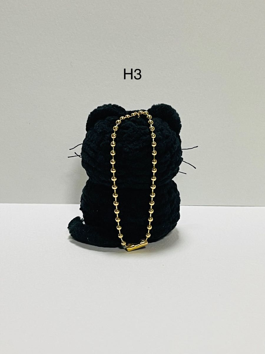 黒猫ちゃんの編みぐるみキーホルダーH3