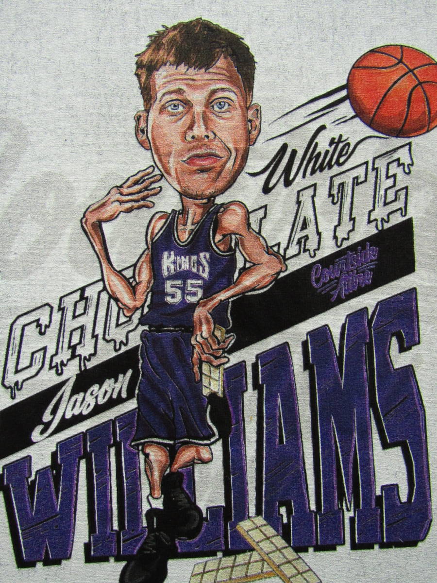 【未使用品】 NBA WILLIAMS ＃55 ジェイソン・ウィリアムス KINGS サクラメント・キングス Tシャツ ユニフォーム　L　美品_画像1