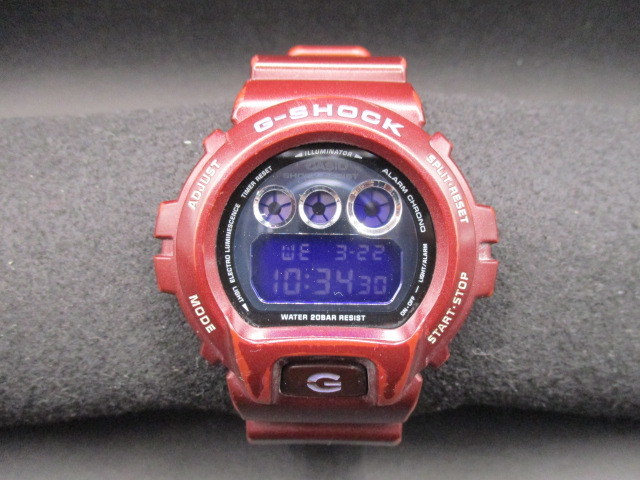 中古腕時計161電池交換済み【CASIO】DW-6900SB Metallic Colors（メタリック・カラーズ）　ワインレッド　G-SHOCK ジーショック_色剥げあり