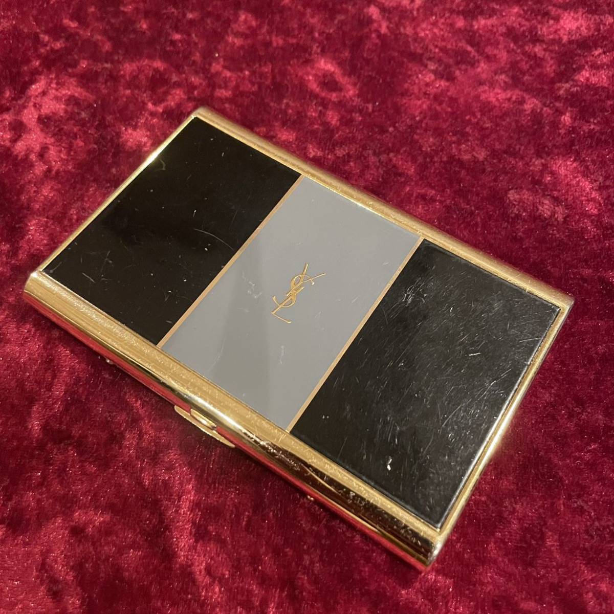 vintage YSL イヴサンローラン 金属 カードケース 名刺入れ