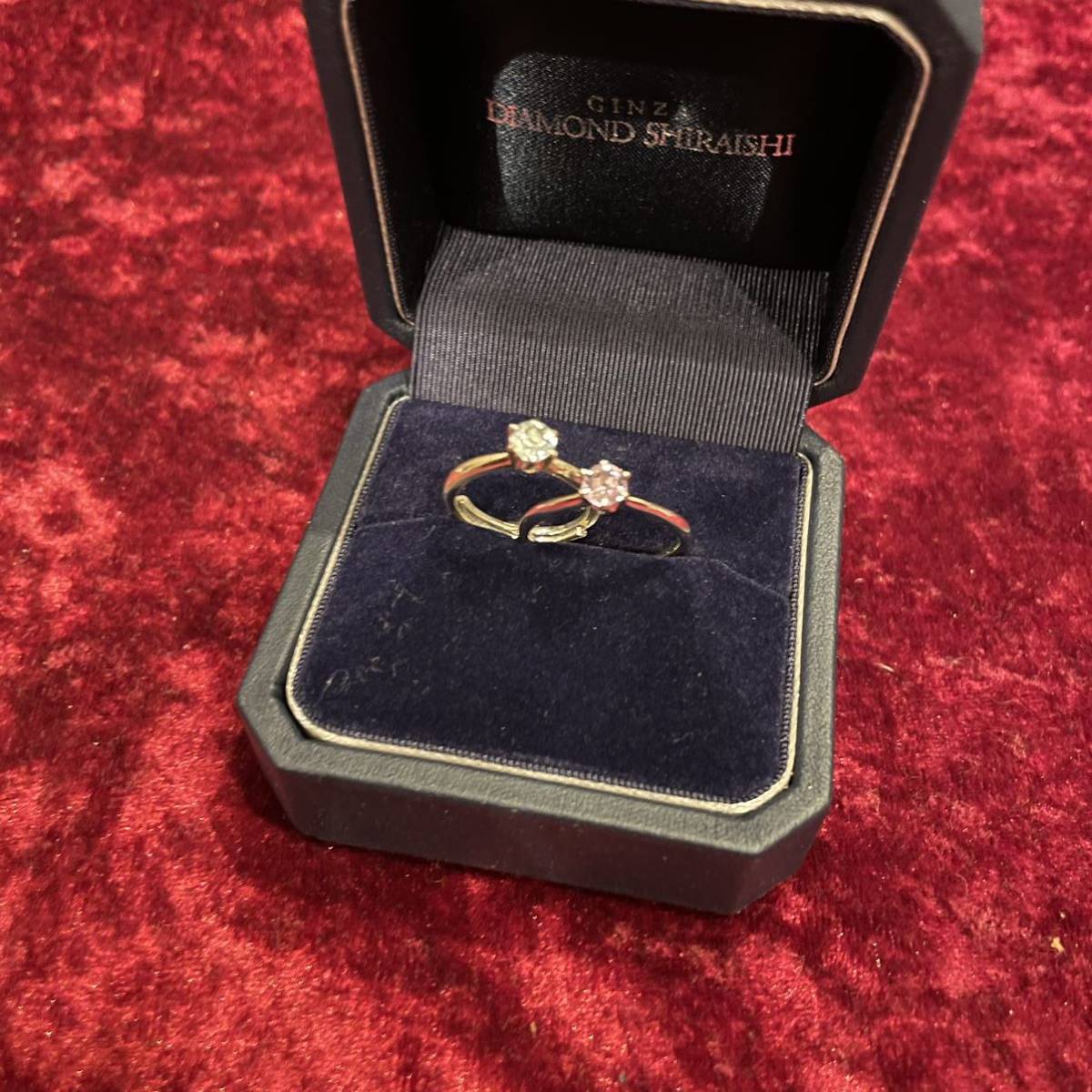 極美品 ダイヤモンドシライシ 銀座 カラーストーン 色石 リング 指輪 2点セット