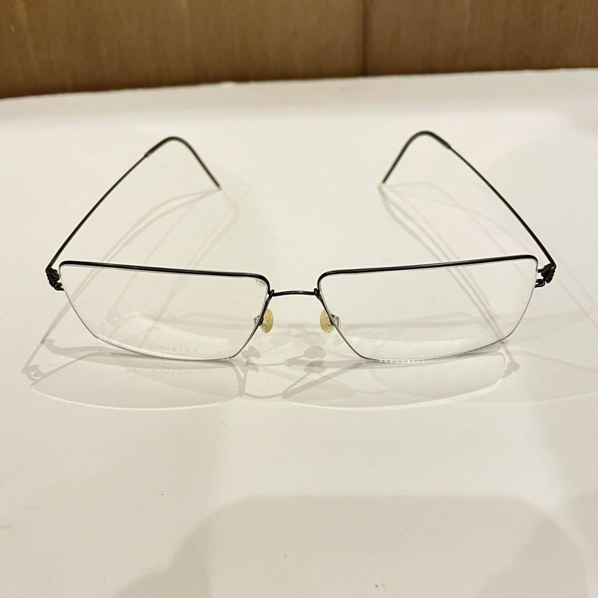 未使用 軽量 LINDBERG リンドバーグ メガネ スクエア 眼鏡 デンマーク