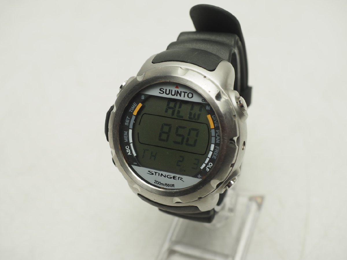 USED SUUNTO スント STINGER スティンガー ダイブコンピュータ バッテリー交換済 延長ベルト 取扱説明書 元箱付 ダイビング用品[S52175]_画像1