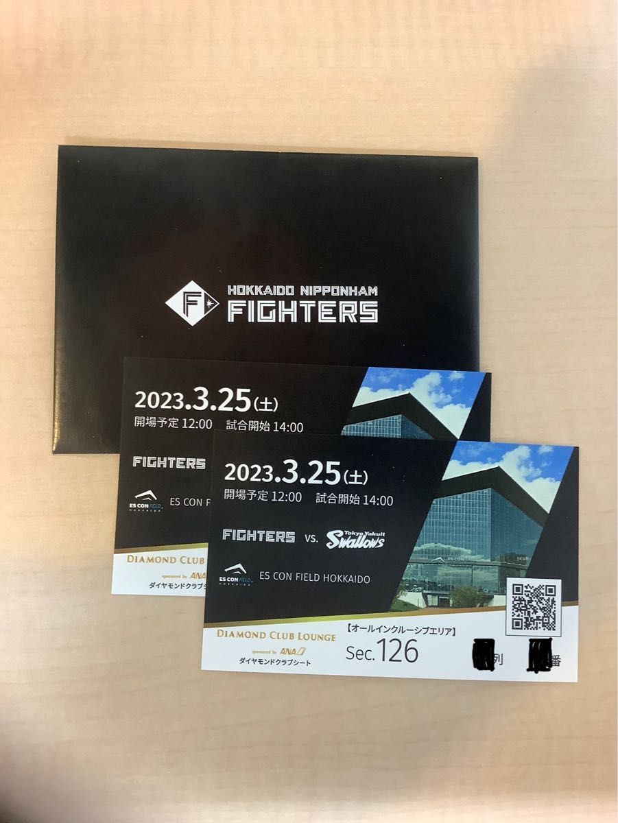 ダイヤモンドクラブシート】エスコンフィールド北海道 3/25(土 ダイヤモンドクラブシート】エスコンフィールド北海道 3/25(土