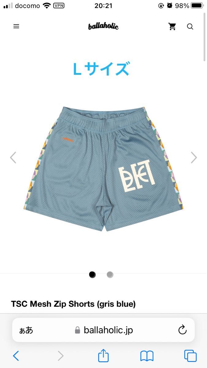 ballaholic tsc zip shorts サイズL-