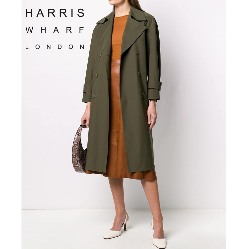 harris wharf london ESTNATION トレンチコート 撥水 緑 グリーン ロングコート レディース M L sacai hyke burberry mackintosh london