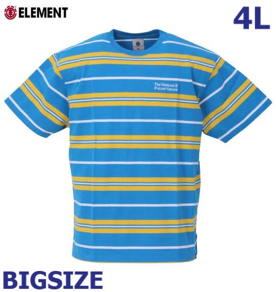 #ELEMENT#エレメント#Tシャツ#半袖#大きいサイズ#メンズ#4L#ブルー#青系#ボーダー柄#スケートボード#限定#スノーボード#人気#ビックサイズ