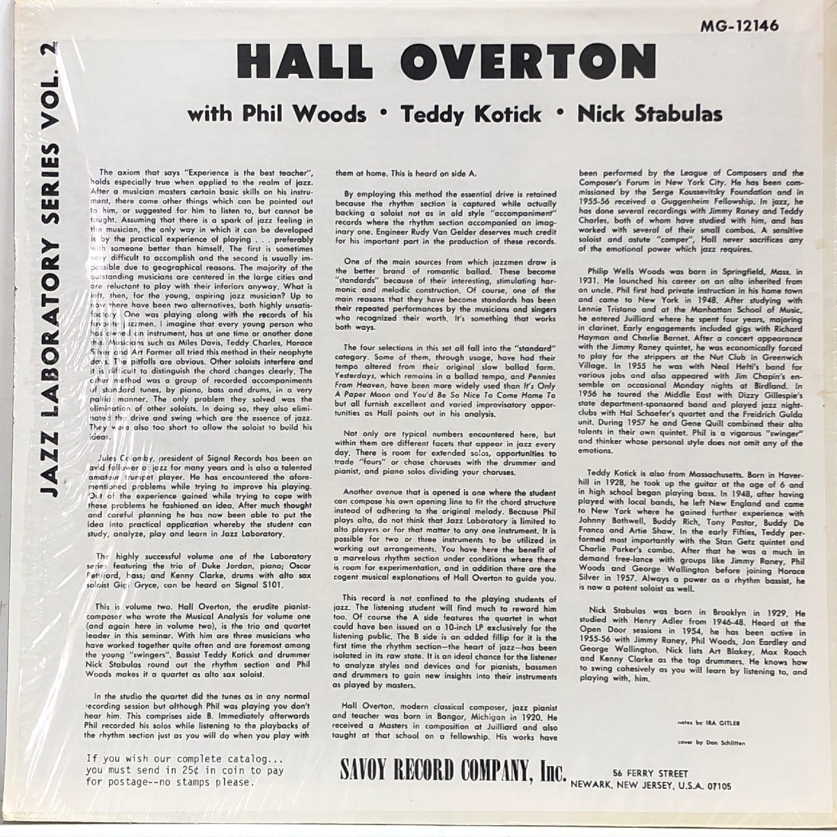 【US盤 LP】HALL OVERTON / JAZZ LABORATORY SERIES DO IT YOURSELF JAZZ VOL.2 / シュリンク SAVOY MG-12146 ▲の画像2