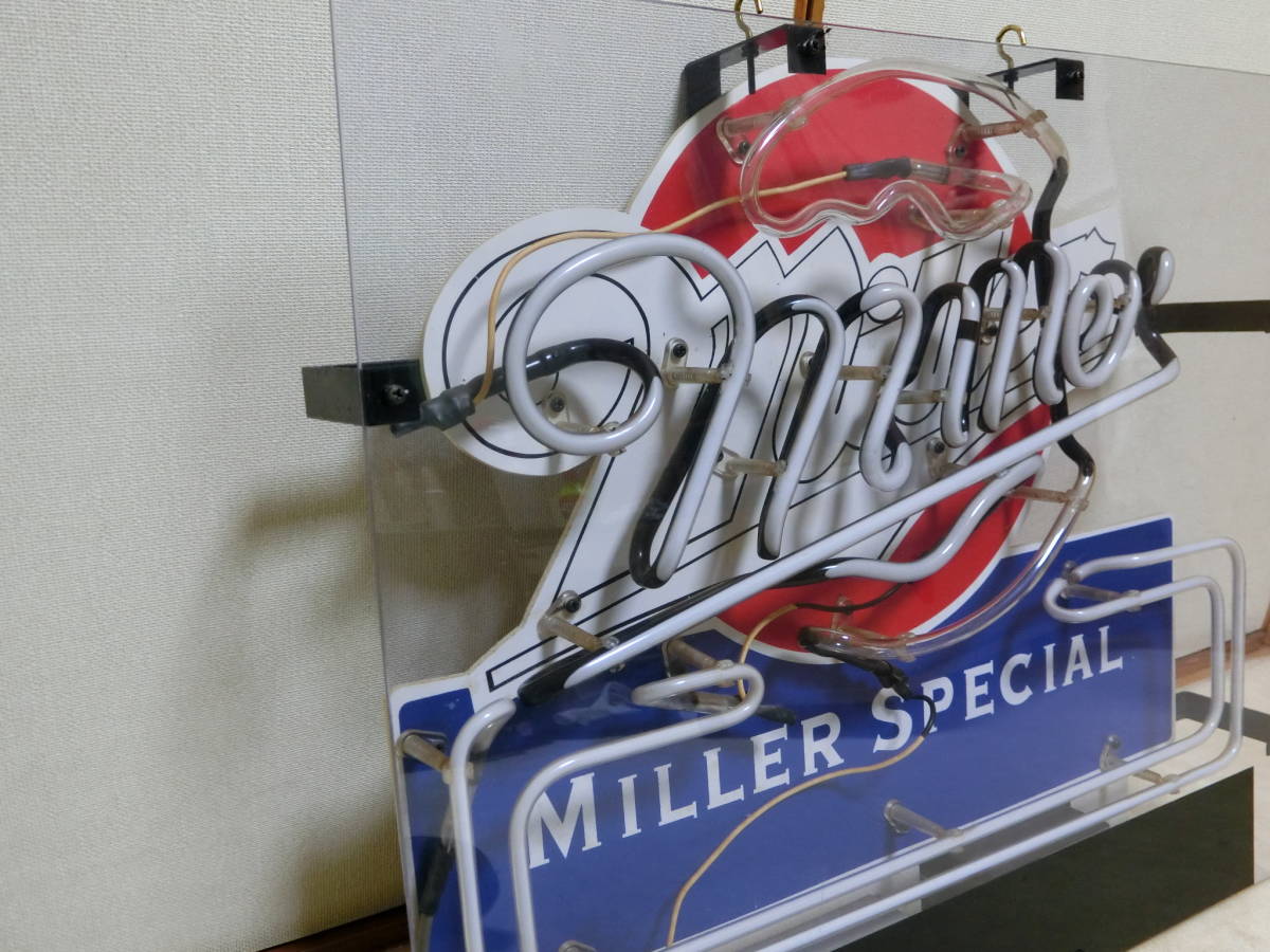 ★中古品 MILLER SPECIAL ミラービール ネオン管 ネオン看板 アメリカンダイナー ★_画像3