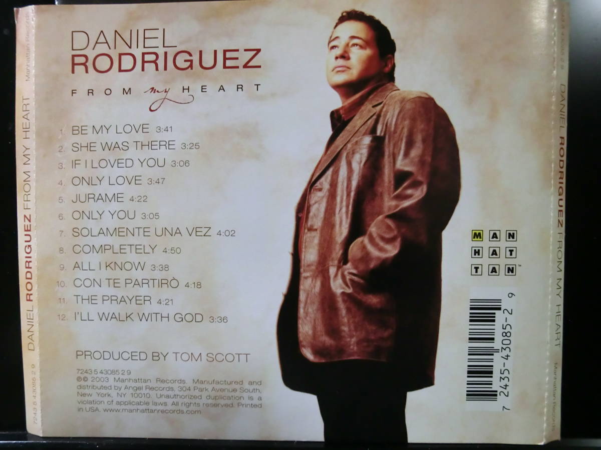 DANIEL RODRIGUEZ / FROM MY HEART ダニエル・ロドリゲス *CD *TOM SCOTT, KRISTIN CHENOWETH,TIM HEINTZ, NEIL STUBENHAUS, JOHN ROBINSON_画像2