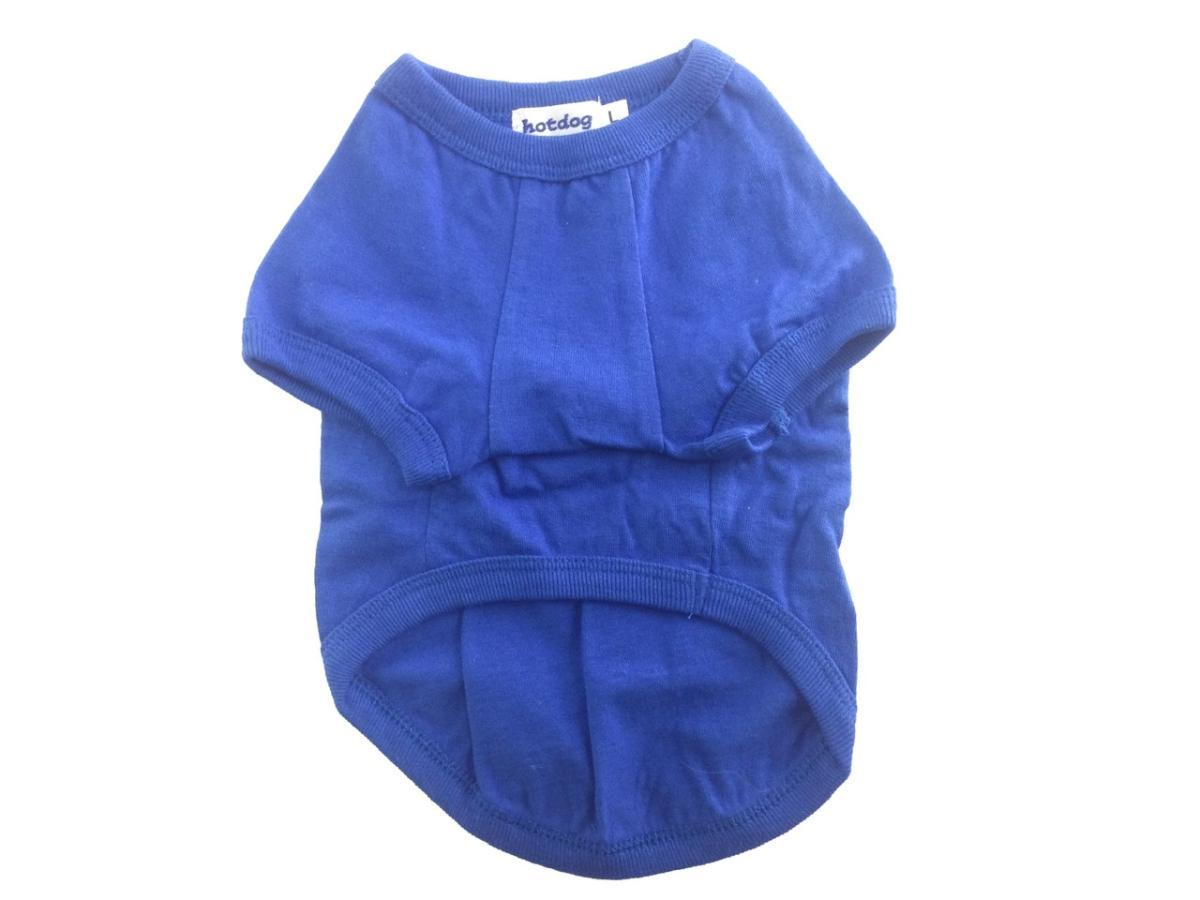 собака одежда футболка одноцветный простой хлопок 100% голубой L размер средний собака стоимость доставки 250 иен 