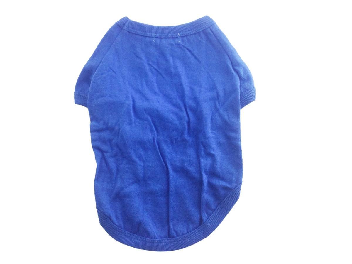  собака одежда футболка одноцветный простой хлопок 100% голубой L размер средний собака стоимость доставки 250 иен 