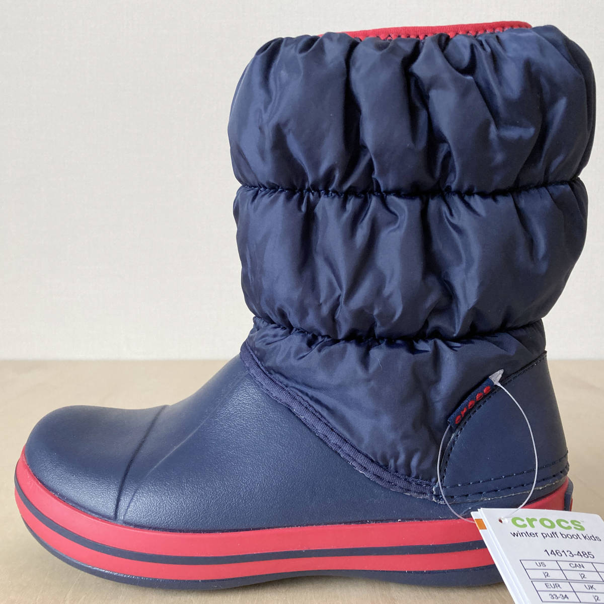 20cm 21cm ネイビー クロックス ウィンター パフ ブーツ crocs winter puff boot kids navy/red 21cm/J3 20cm/J2 14613-485 キッズ スノー_画像2