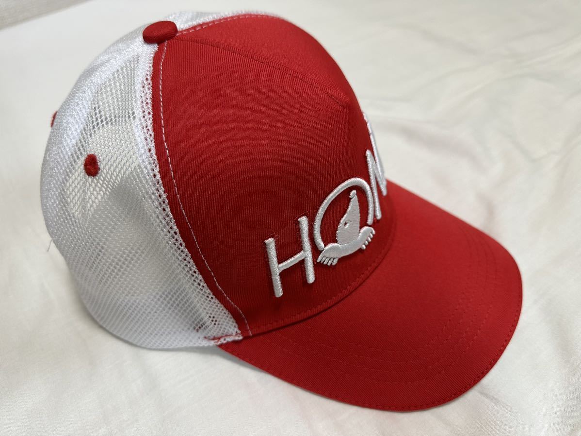  Honma HONMA сетчатая кепка колпак шляпа шляпа Golf колпак красный × белый size F( свободный 57~59.) б/у товар 