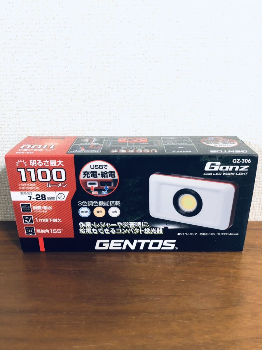 返品送料無料 GENTOS ジェントス 投光器 LED ワークライト 充電式 AC電源兼用 釣り 専用充電池使用 ガンツ GZ-3