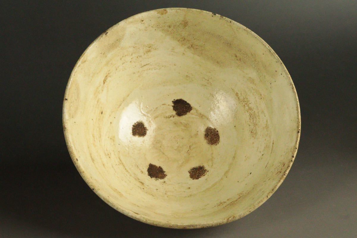 16世紀李朝時代 雨漏粉引(粉吹)茶碗 仕覆 時代箱 a28_画像6