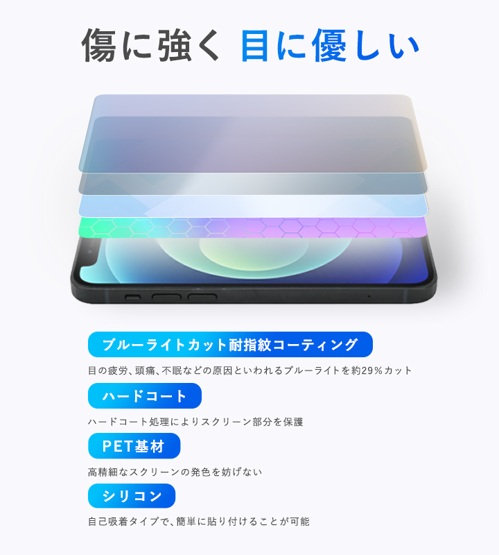 vivo iQOO 9T 保護 フィルム OverLay Eye Protector 9H for ヴィーヴォ スマートフォン iQOO 9T 液晶保護 9H 高硬度 ブルーライトカット_画像3