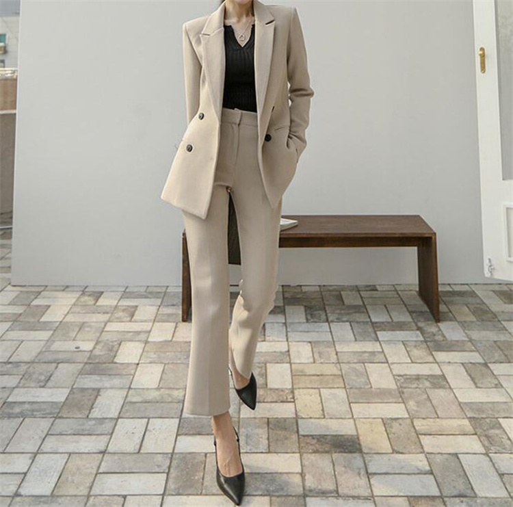 福袋特集 2022 新品 スリム パンツスーツ 【BEIGE】ベージュ XL 2点SET