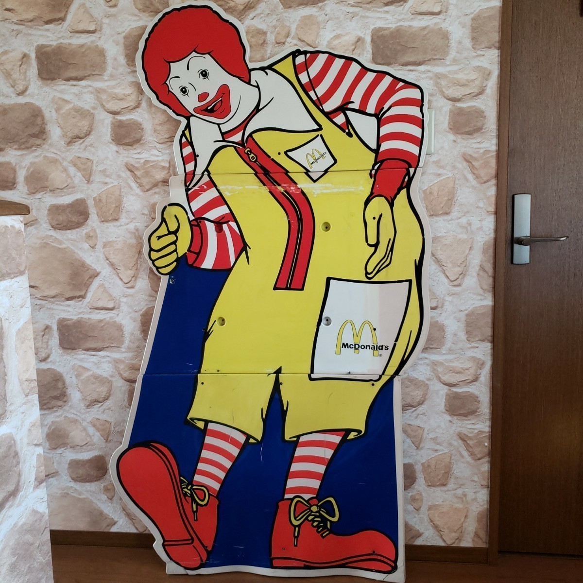 マクドナルド　ロナルド　ドナルド　ストアディスプレイ　看板　店舗用　大きいサイズ　１６２x８５cm　ヴィンテージ