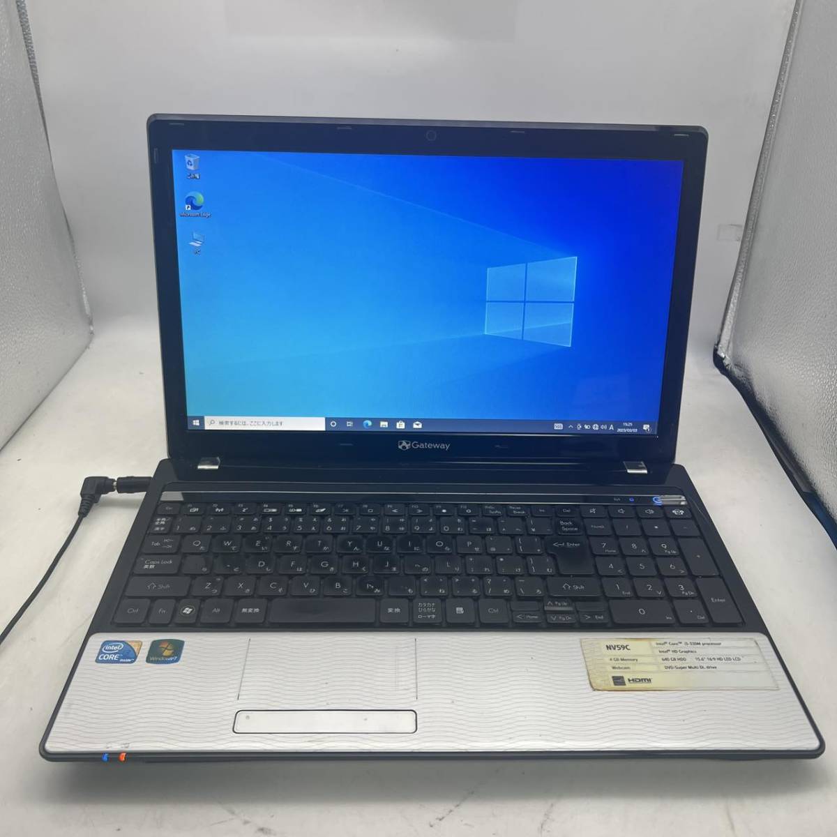 office2019/Win10/CAteway/N214/Core i3-M330/メモリ 4GB/HDD 320GB/15.6インチ/DVD/無線LAN/カメラあり/_画像1