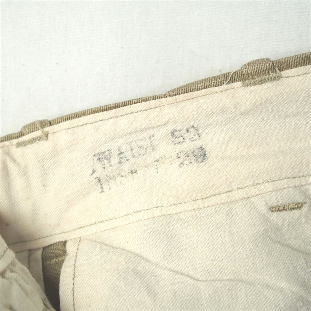 40s ビンテージ ミリタリー 米軍実物 ボタンフライ チノパンツ 33/29 M ...