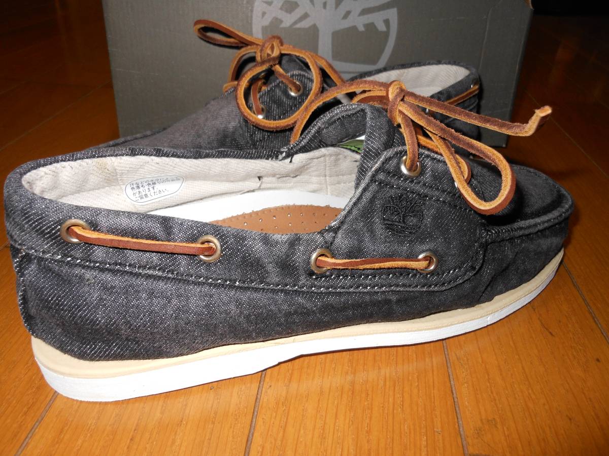 ◆新品◆未使用◆ティンバーランド Timberland デッキシューズ デニム地 (黒) 25.0cm◆_画像3